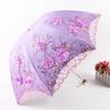 Neue Mode Vintage Bestickte Spitze Falten Prinzessin Regenschirm Sommer Outdoor Tragbarer UV-Schutz Sonnenschirm Sunny Regenschirm