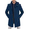 Mens Hooded Wool Blend Coat Slim Fit Solid Color Thick Winter Outerwear Young Men