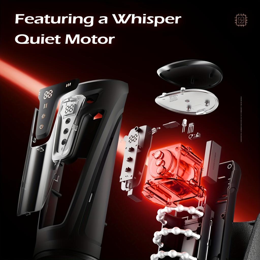 Automatic Heating Sucking Blowjob Masturbator Cup 9 Vibrations with 8 Thrust Modes And 2 Heating Levels 3D Textured Tunnel Sex Toy For Male
