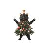 Christmas Ornament 2D Acrylic Cat Christmas Tree Design Festive Holiday Colorful Pattern Christmas Tree Hanging Decor Accessory