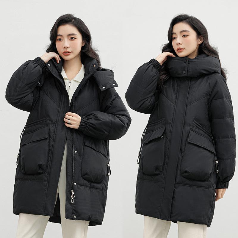 

Down Cotton Coat Women s Winter Mid-length Thick Cotton Coat Thick Coat XXXL чорний