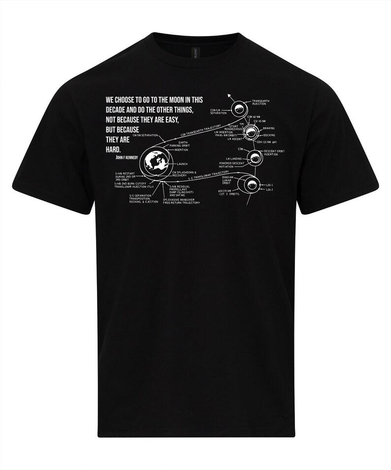 

John F. Kennedy Moon Speech NASA Apollo 11 Mission Plan T-shirt Personality Trendy Street Casual High Quality Print Tops S