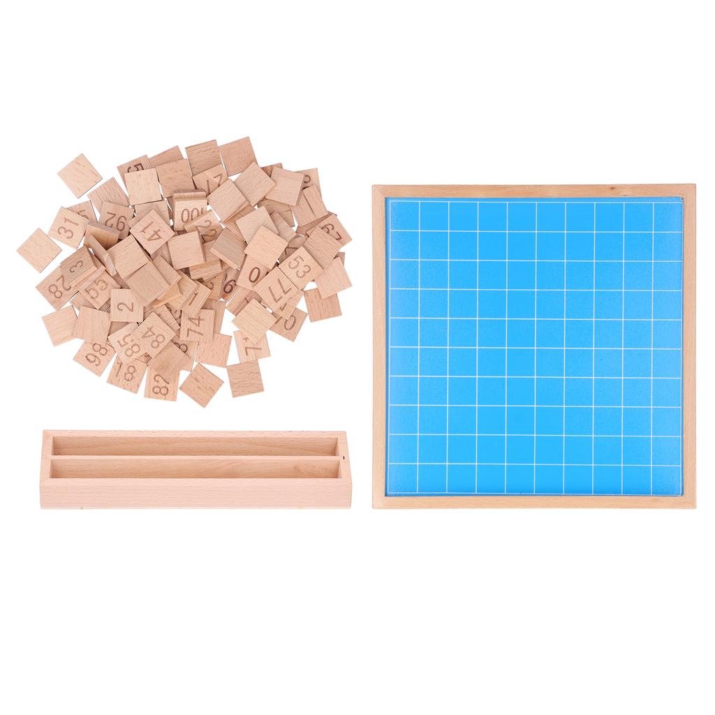 1?100 Consecutive Numbers Toy Wooden Educational Hundred Board Game for Kids