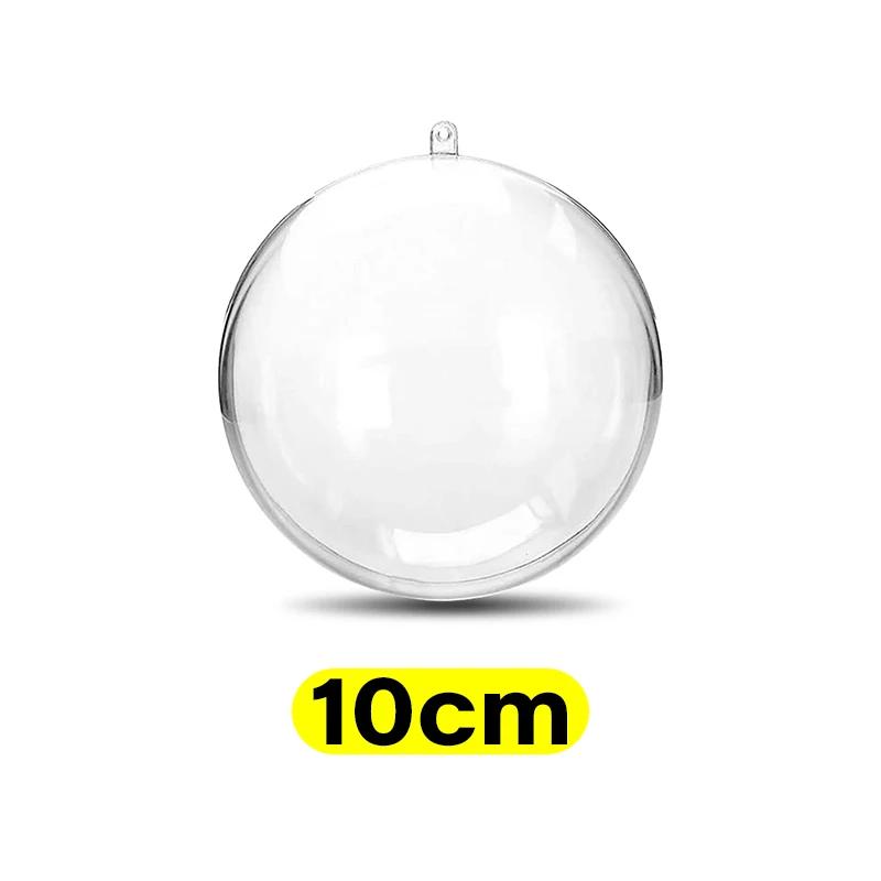 Christmas Hollow Ball Pendent Ornament White Transparent Plastic Hanging Balls New Year Festival Wedding Party Home Decoration