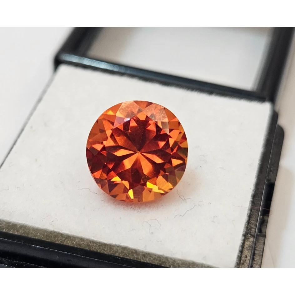 Certified Orange Color Zircon Round Cut 6+ Ct Stunning Loose Gemstone