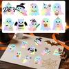 Self-adhesive Stickers for Scrapbooking Gradient Color Ghost Roll, Self-Adhesive Cute Halloween Pumpkin Baking Decorative Decals, Die-cut Labels