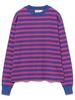 Beams Boy Women's Basic Striped Long Sleeve L/S Tee, Blue/Pink, Free Size