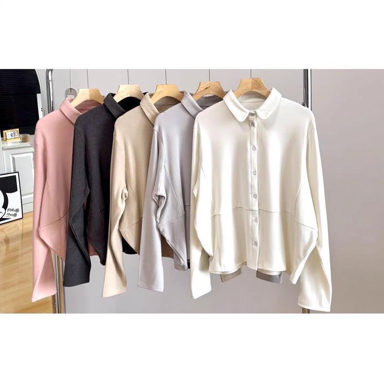 New Double-Sided Plush Women's Autumn/Winter Shirt with Cashmere Protein, 3A Antibacterial, Slim Fit—Wear Out or as Base Layer