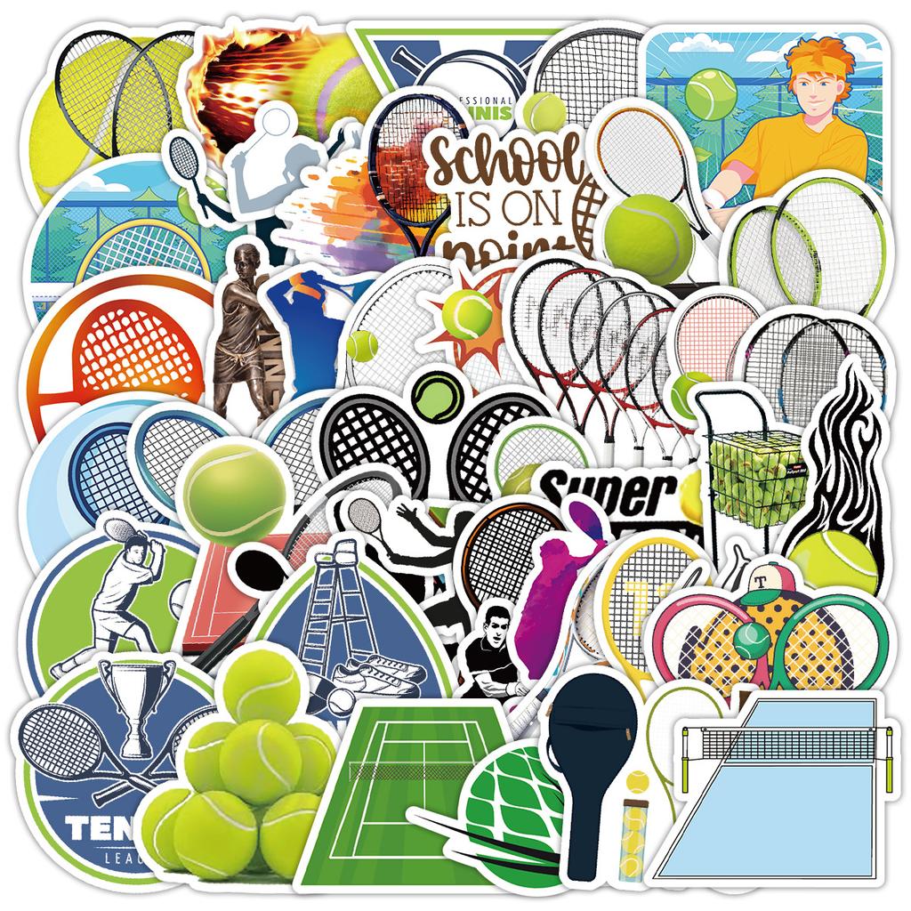 50 Sports Tennis Doodle Stickers Water Cup Skateboard Waterproof Decorative Stickers Children DIY Sports Stickers