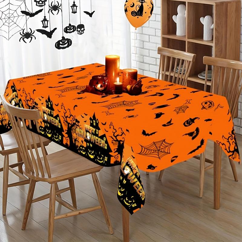 Halloween Pumpkin Rectangle Tablecloth for Tables Decor Holiday Party Reusable Party Picnic Table Cloth Halloween Decorations