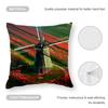 Dutch Windmills & Tulips Cushion Cover Anti-dustmite Pillowcase Invisible Zipper Silky Short Plush Sofa Cushion Cover