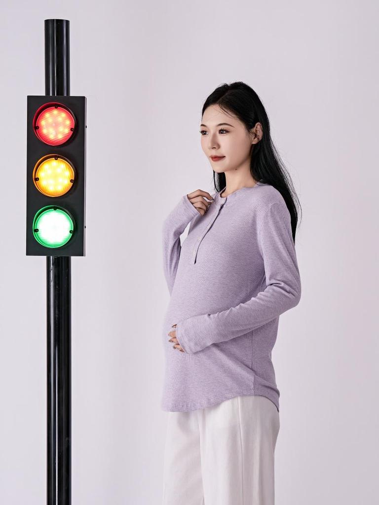 Heart Sky Maternity Slim Fit Long Sleeve T-Shirt: Comfortable, Elastic, Autumn Style