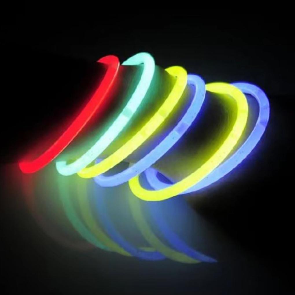 100 Pieces Glow Stick Luminous Portable 5 Colors Single-use Outdoor Party Glowstick Decoration Accessories with Connectors