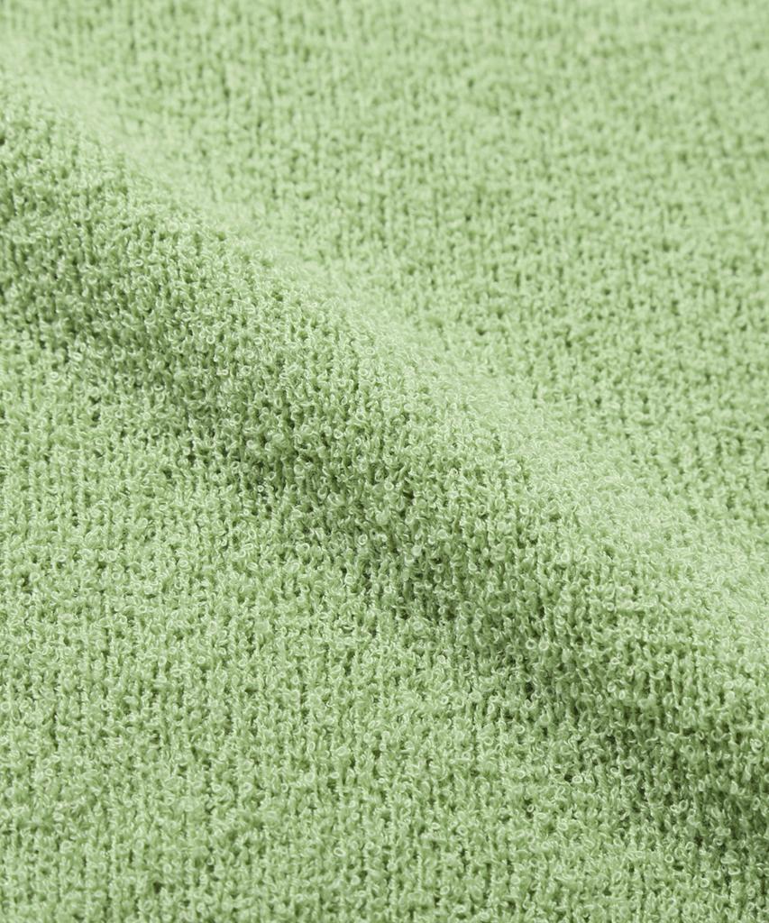 TRILLION Washable Boucle Collar Short Sleeve Knit (Light Green)