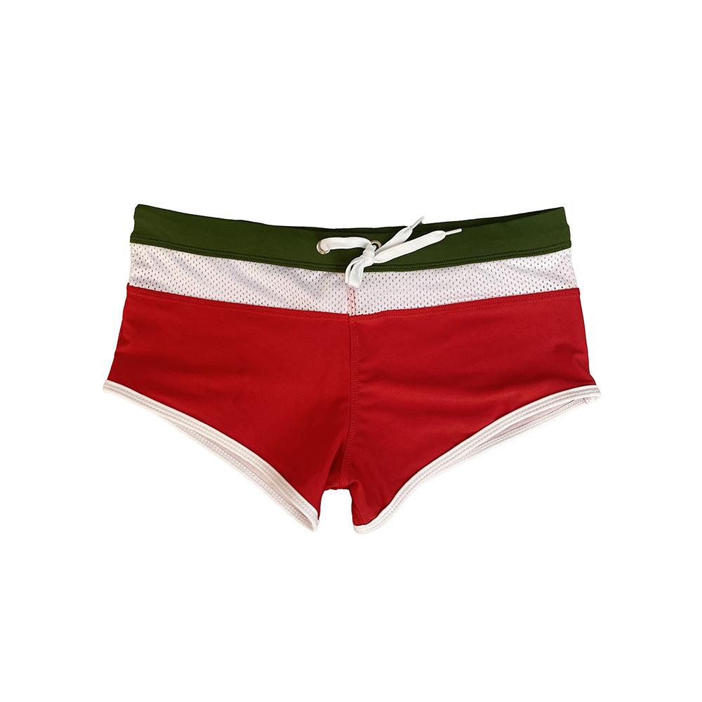 

Мужские плавки JESSBORN с низкой посадкой и цветными блоками, с сеткой от смущения L красный