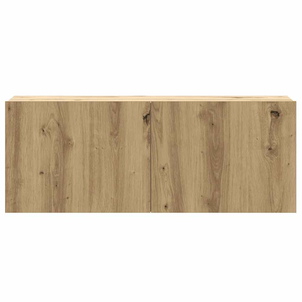 8 piece wall mounted TV cabinet set Artisan Oak finish engineered wood