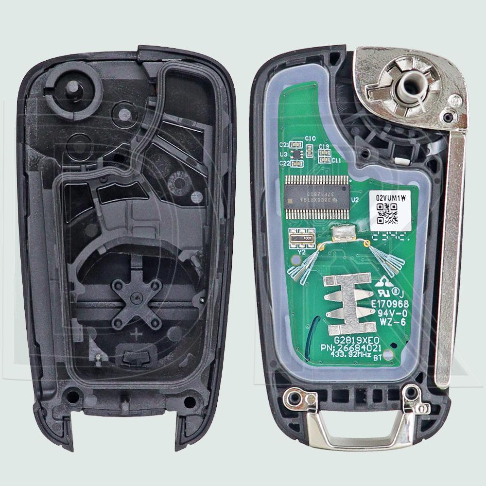 DR 3 Button KYDZ PCB Board 4D70 Chip 433MHz Keyless Go Car Remote Flip Key For Chevrolet Monza 2023