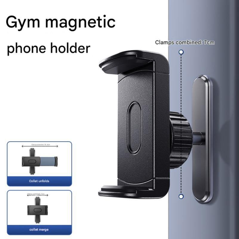 Portable Gym Phone Holder with N52 Magnets Secure Base Magnetic Phone Stand 4.5-7 Inch Smartphones Anywhere Gift