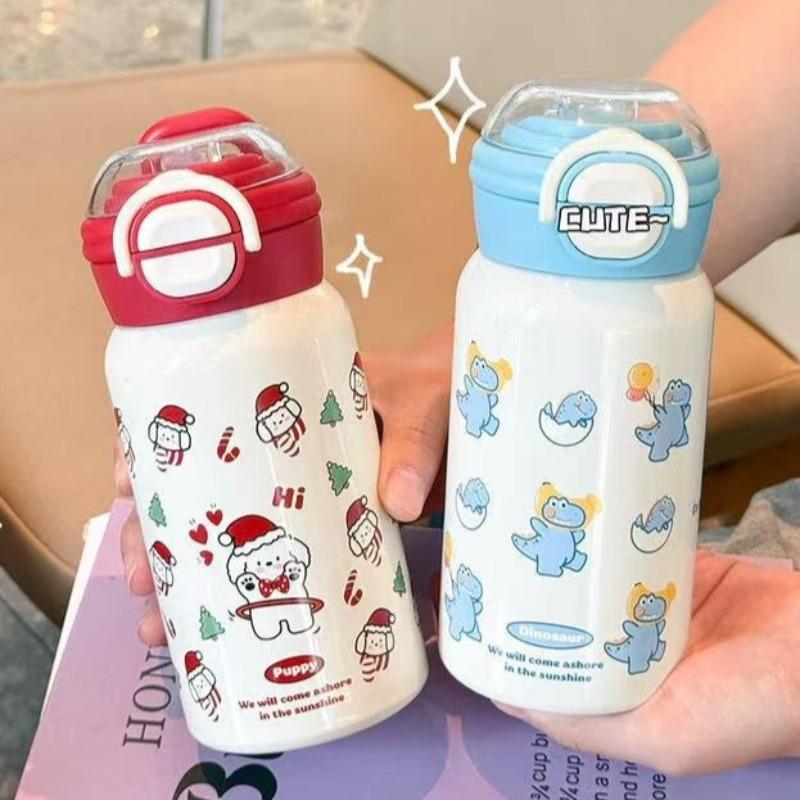 Söt 500ML Vakuummugg Isolering Eller Kylning Högkapacitetsisolerad Mugg Termosmugg för Studentbarn Sugrörsmugg Gåva