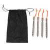 4PCS Tent Stakes with Rope Ti Alloy V Shaped Canopy Pegs for Outdoor Camping Beach Lawn Silver