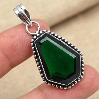 Chrome Diopside Gemstone 925 Sterling Silver Handmade Coffin Jewelry Pendant
