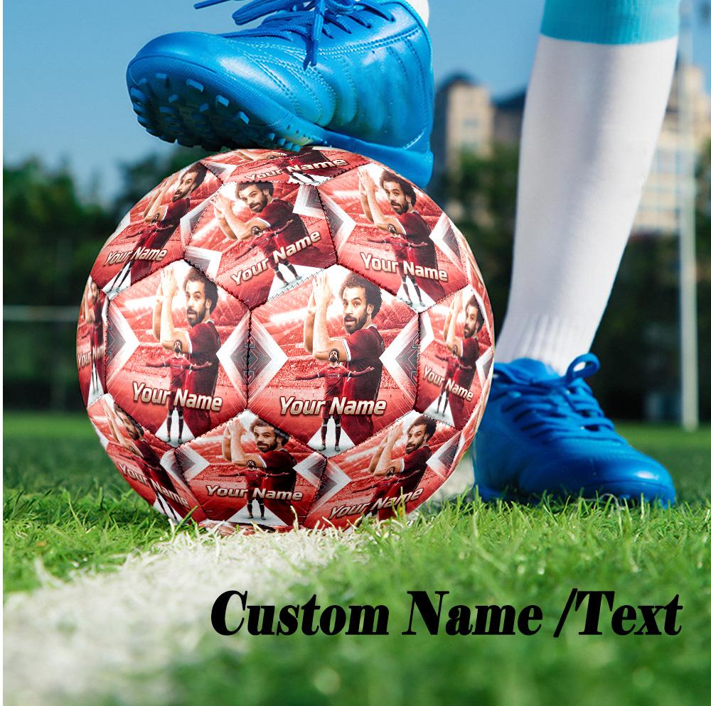 Size 5 Football Custom Name Text, Outdoor Training Soccer BallMohamed Salah