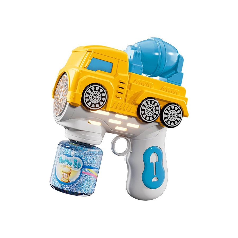 12 Hole Excavator Bubble Machine Internet Celebrity Handheld Sound And Light Electric Construction Vehicle Bubble Gun Children'S Toys