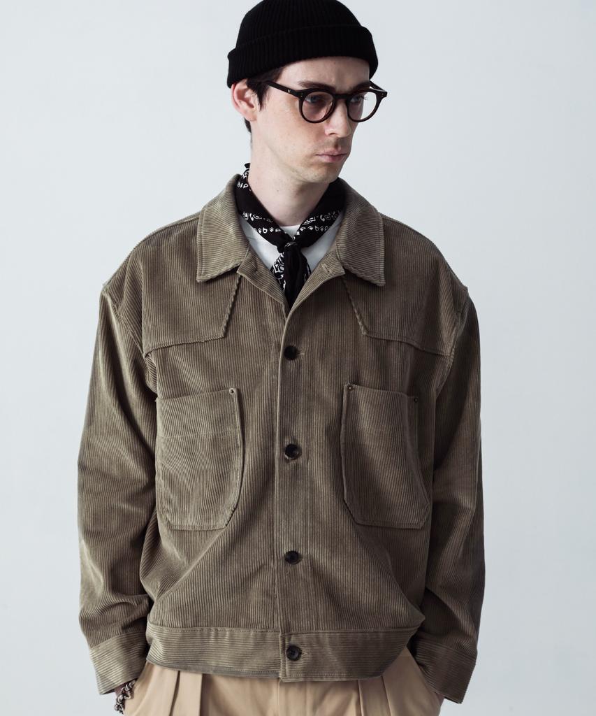 Stage Name Western Corduroy Oversized Trucker Jacket_Dust Brown