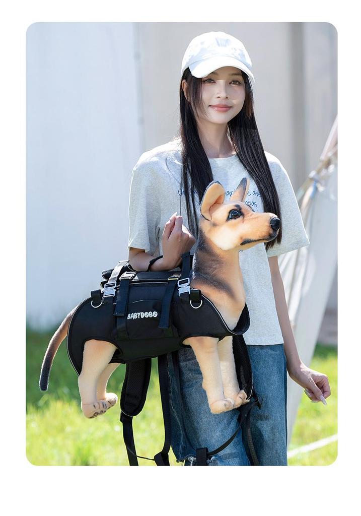 BABYDOBO Double Shoulder Crossbody Backpack for Medium & Small Dogs - Portable Cycling Pet Carrier