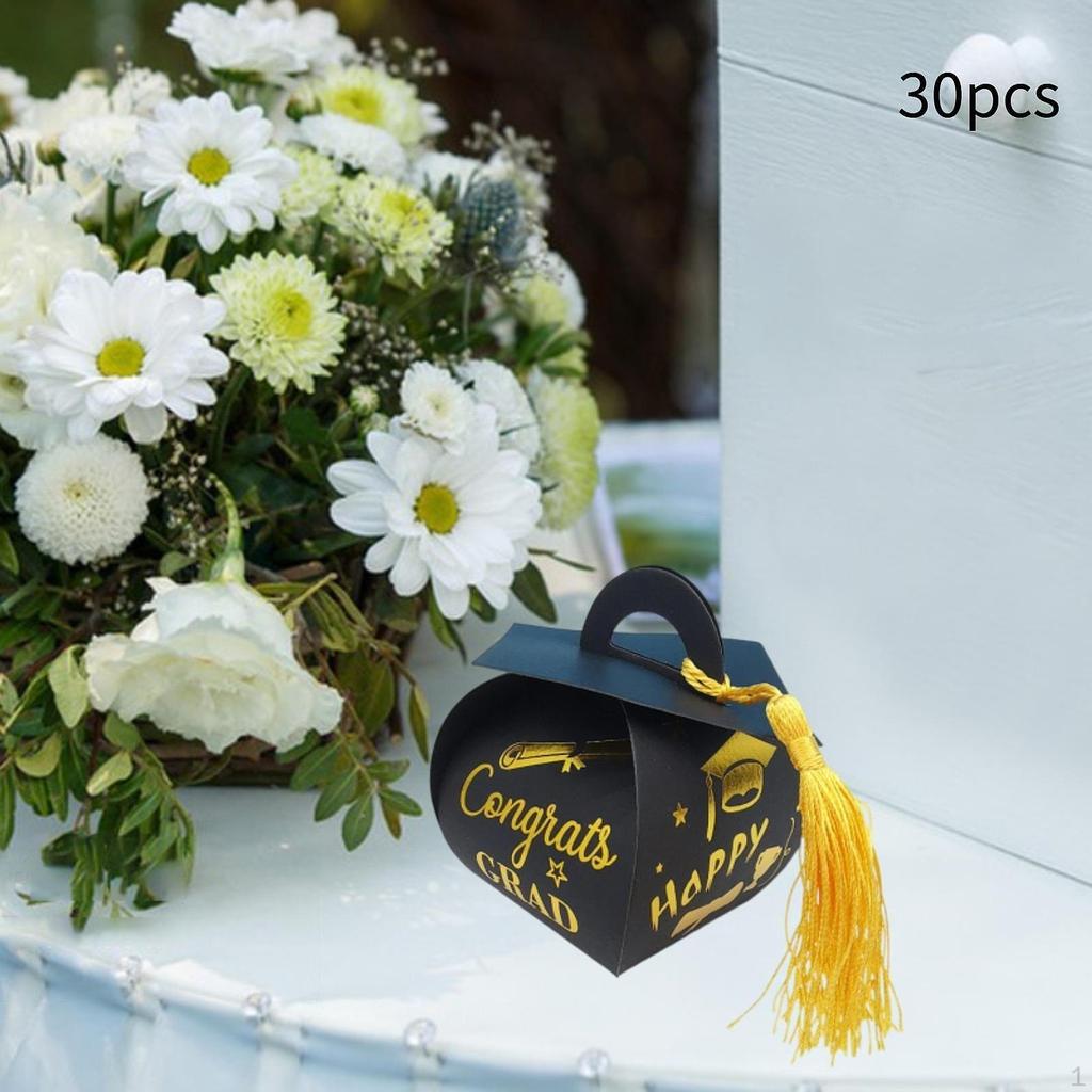 30 Graduation Cap Gift Boxes for Celebrations Party Favor Supplies Easy to Assemble Treat Box