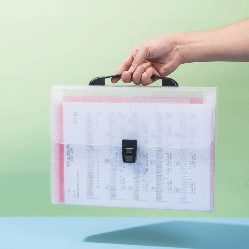 Durable A4 Portable Accordion Bag Large Capacity Transparent Test Paper Storage Bag Thickened Organ Bag 13 Layer Folder Student