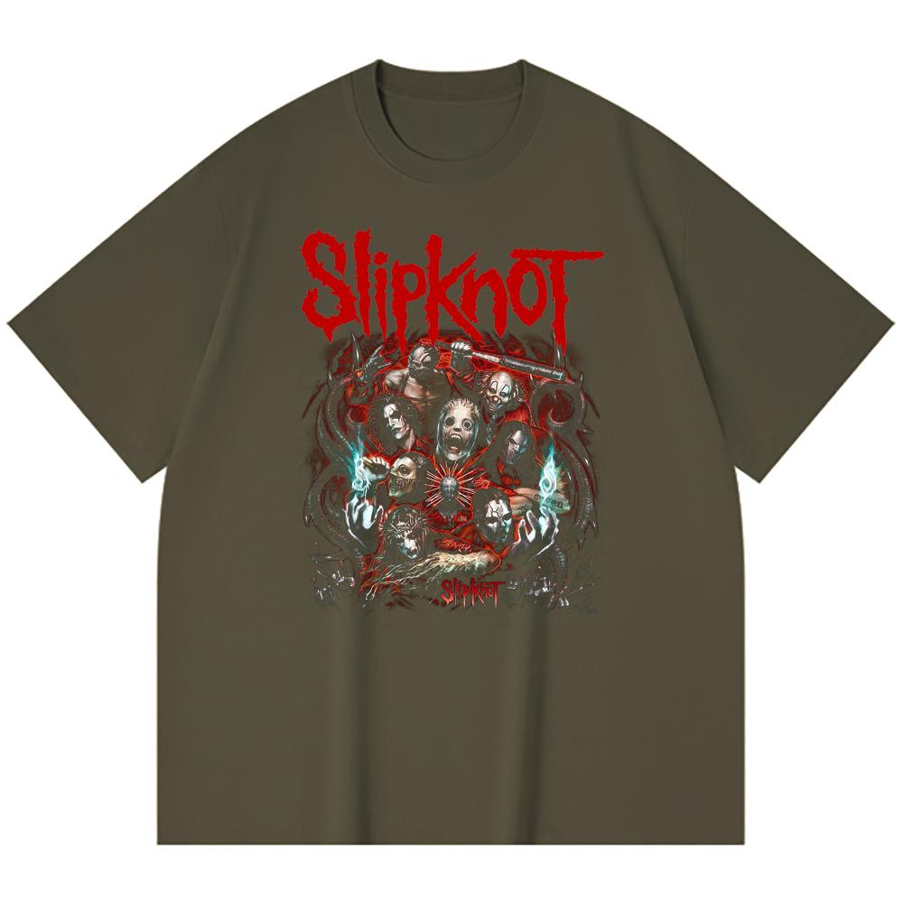 230 Gsm 100% Katoen Heavy Metal T-shirt Rockband Populaire Muziek Print Unisex Zwaar Katoen T-shirt