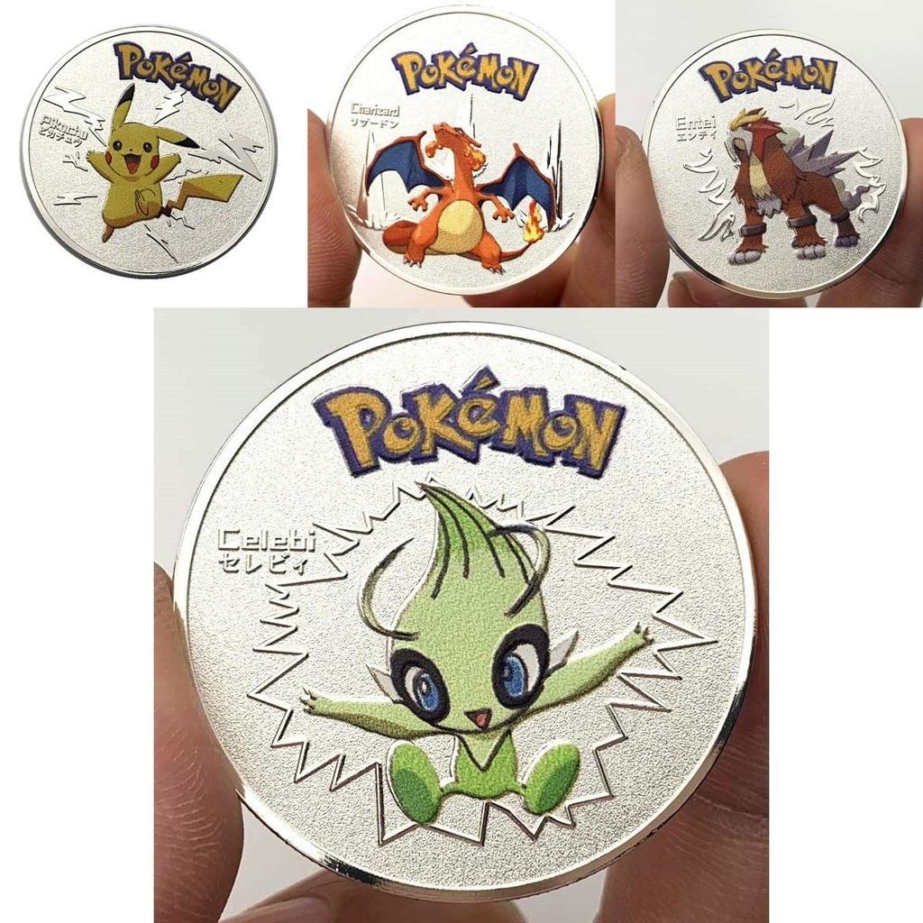 Krásná a vynikající kolekce mincí Pokémon s Pikachu, Gyaradosem, Enteiem, Mewtwoem a Celebi