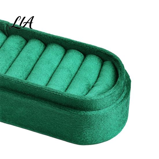 Small Velvet Jewelry Box for Rings Storage Box, Multiple Slots Portable Organizer, Prevent Compact Home Scratching Soft Lining Case Display And Travel