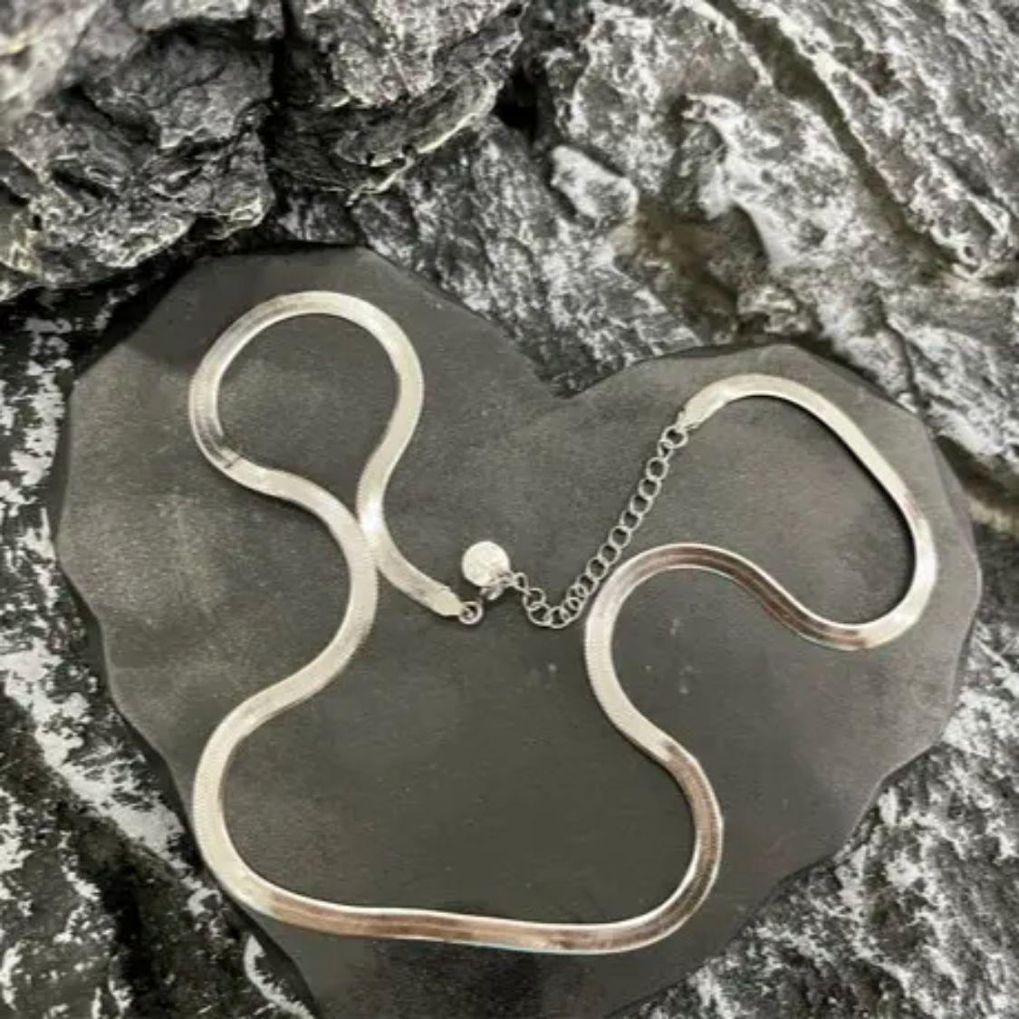 

Женское ожерелье из стерлингового серебра с цепочкой из змеиных костей S925, высококачественное ожерелье с цепочкой на ключицу 925