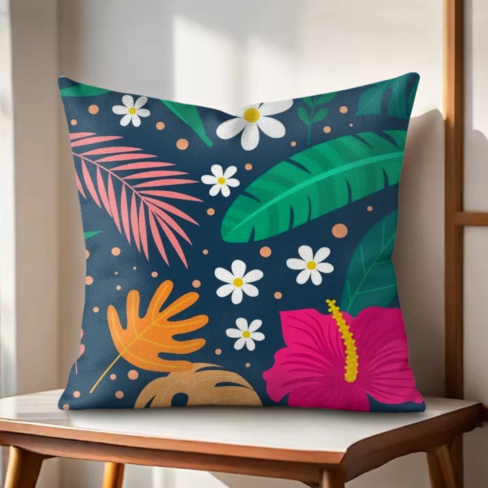 

Classic Fresh Floral Pattern Cushion Cover Natural Linen Organic Fabric DoubleSided Printing Couch Pillow Covers Home Decor 30x30cm