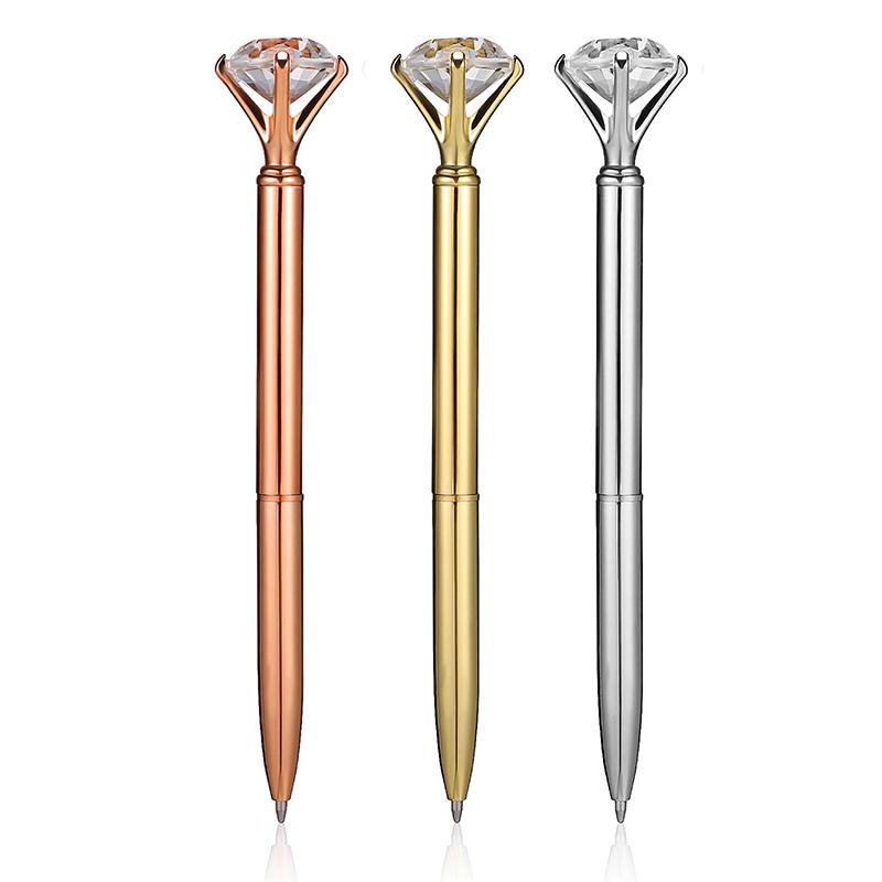 12 Stück Diamant-Kugelschreiber Kristall-Diamant-Kugelschreiber Große Diamant-Kugelschreiber Bling Metall Niedliche Stifte Stifte mit Diamanten oben