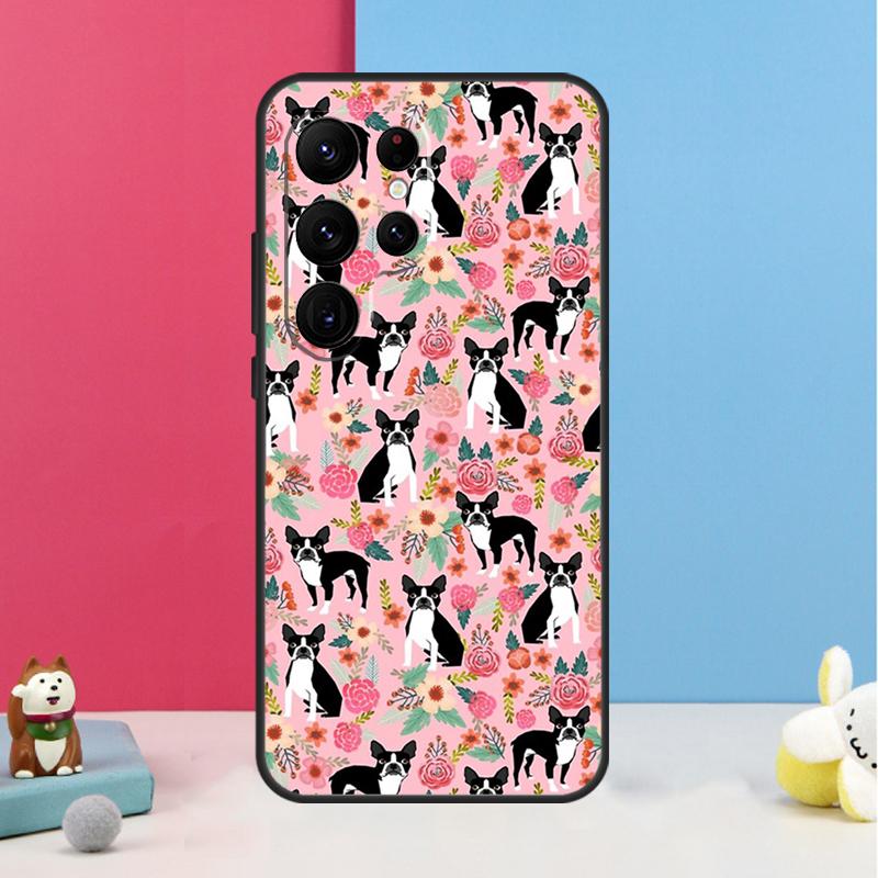 Boston Terrier Hunde Hülle Für Samsung Galaxy S24 Ultra S20 S21 S22 S23 S25 Plus S9 S10 S25 FE Rückabdeckung Schale