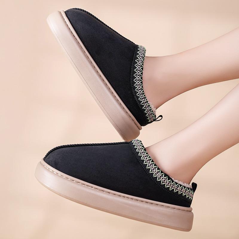 Cotton Towing Women's Shoes Cotton Shoes Large Size Velvet Thickened Boots Women's Cold-proof and Warm Snow Boots Soft-soled Versatile Cotton Boots