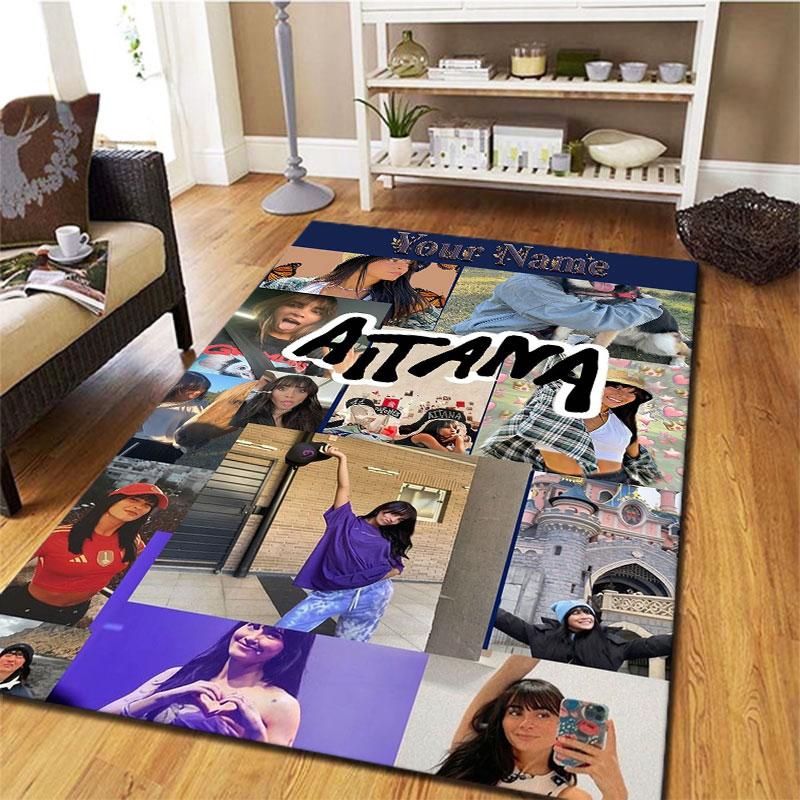 Aitana Custom Name Carpet Rug for Living Room Bedroom Home Sofa Decoration,Kids Play Non-slip Floor Mat