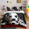Dalmatian Puppy with Soccer Ball Bedding Duvet Cover Set (1*Duvet Cover 2*Pillowcases, Without Duvet Insert)