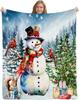African American Black Santa Claus Throw Blanket, Christmas Snowflake Xmas Gifts Winter Holiday, Soft Plush Flannel Fleece for