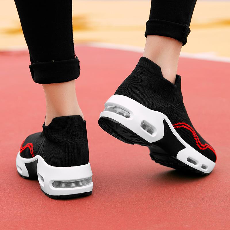 Women Slip on Walking Shoes Women Black Red Blue Grey Sneakers Elevator Platform Socks Shoes Women's Orthopedic Casual Shoes Plus Size 42 43