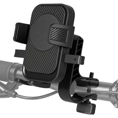Phone Holder for Bicycle Motorcycle Scooter, Adjustable Rotatable 360° Stable - Black