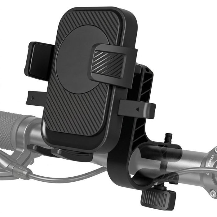 Support Téléphone Vélo Moto Trottinette, Ajustable Réglable Rotatif 360° Stable - Noir