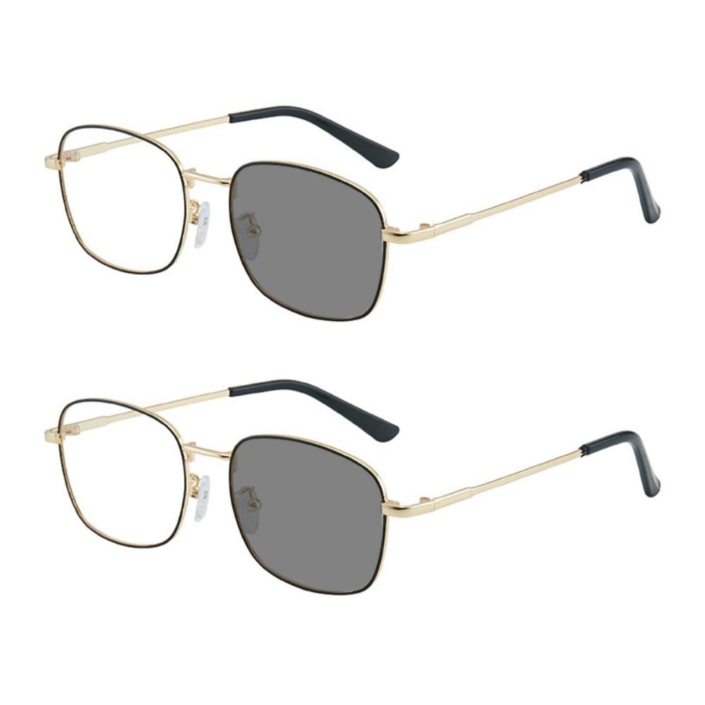 1/2PCS Photochromic Glasses 2 in 1 Anti Blue Light Anti Radiation PC Frame Eyeglasses for Women Unisex