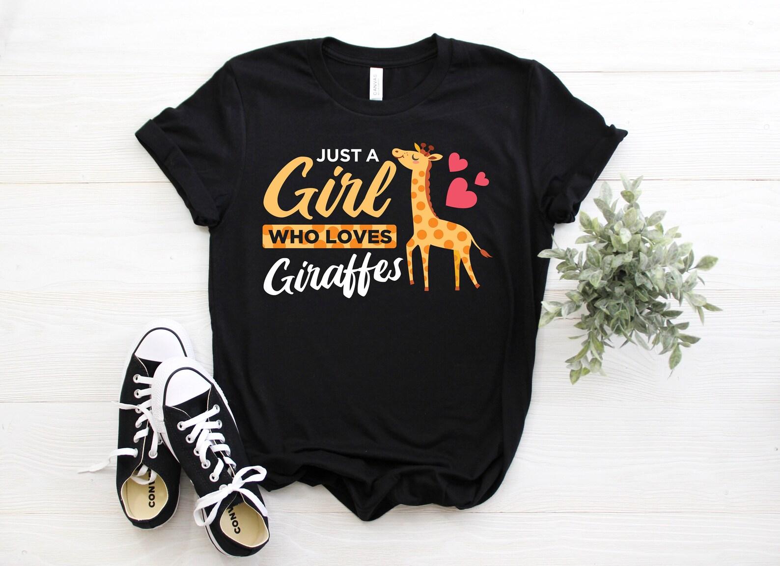 Just A Girl Who Loves Giraffes Funny Cute Adorable Giraffe Lovers Gift T-Shirt, Zoo Animals Birthday Present Zookeeper Kids Boys Girls Youth 150
