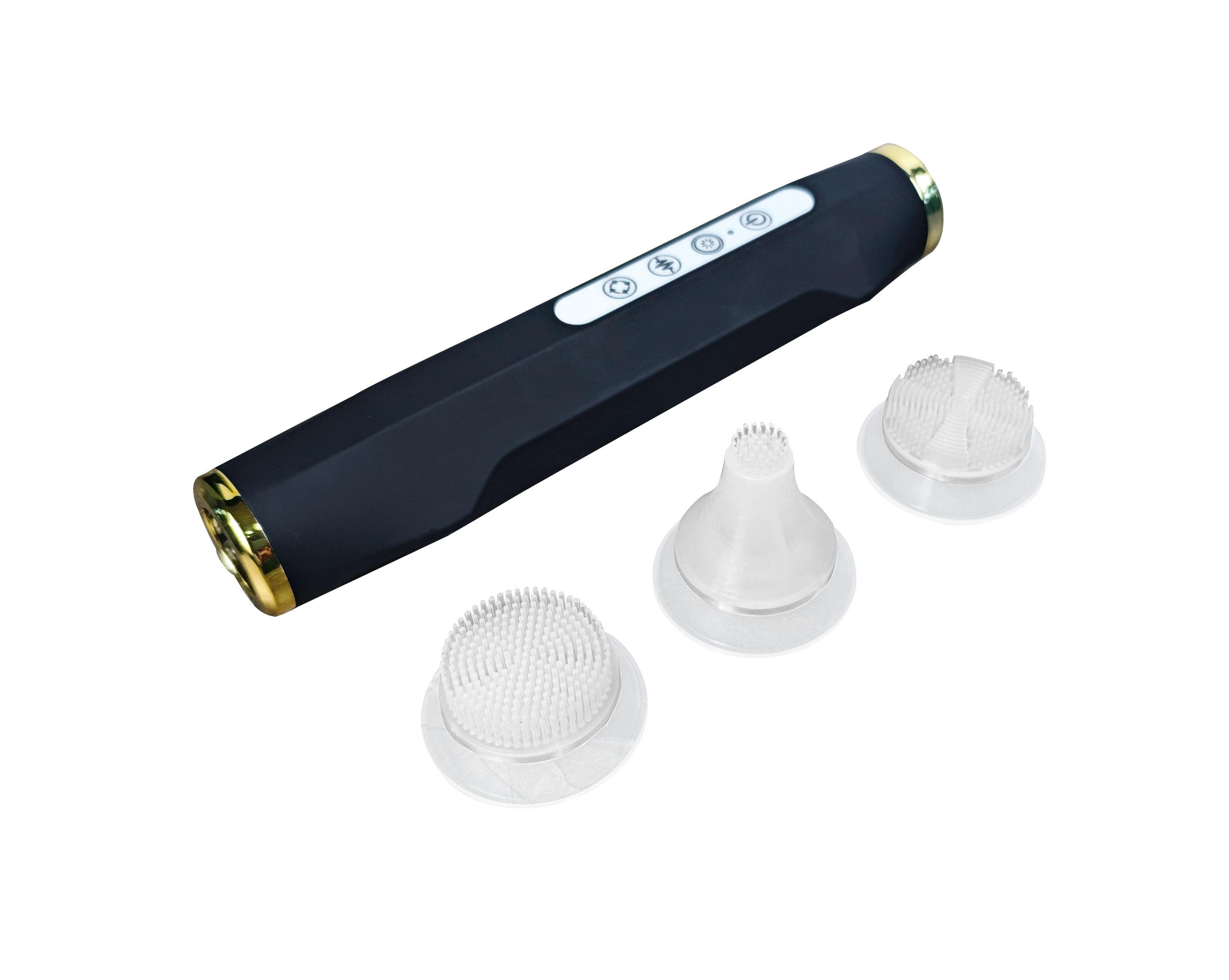 Electric Face Cleaner Vibrating Exfoliator Sonic Facial Cleansing Brush Mini Silicone Face Cleaning Brush for Women синий