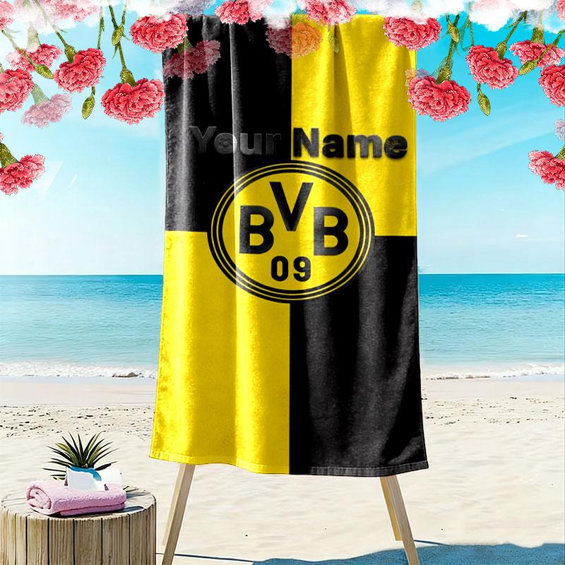 Borussia Custom Name Print Beach Towel, Large Soft Quick Dry Towel for Beach Camping Swimming
