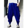 Mens Cotton Linen Harem Pants Baggy Pants Japanese Style Crotch Wide Leg Pants Casual Loose Trousers
